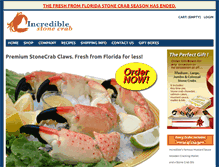 Tablet Screenshot of incrediblestonecrab.com